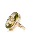 Oro amarillo de 14 quilates Peridoto amarillo Anillo Vintage vrc113y